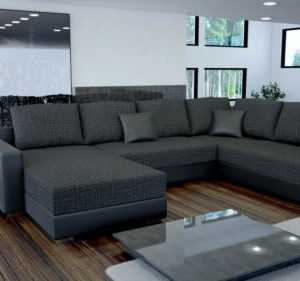 Couch Garnitur Ecksofa Sofagarnitur Sofa STY 3 U Wohnlandschaft Schlaffunktion