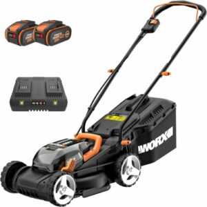 WORX WG779E.1 Akku-Rasenmäher 40V (2 x 20V) - 34 cm Schnittbreite - Mäher