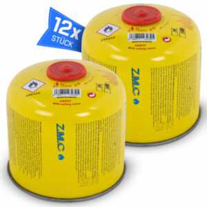 ZMC 12x Gaskartuschen 300g, 600ml Propan Butan Gas Schraubkartusche Eurogewinde