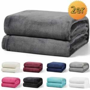 2er XXL Decke Kuscheldecke Tagesdecke Wohndecke Fleecedecke 320GSM