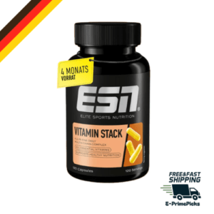 ESN Vitamin Stack – 120 Kapseln, 4 Monate Vorrat, 13 Vitamine, Mineralien