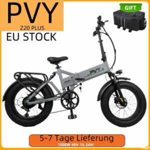 PVY Z20 Plus 20 Zoll Elektrofahrrad 1000W 48V 16.5Ah  Dicke Reifen City Bike