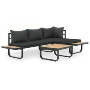 Ecksofa Tisch Kissen Alu WPC Couch Sitzgruppe Lounge Sofa Gartenmöbel vidaXL