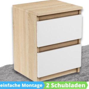 Nachttisch Nachtschrank Holz Kommode Nachtkonsole für Boxspringbett 2 Schubladen