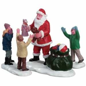 Lemax Weihnachtsdorf Weihnachtsmann mit Kindern Winter Deko Weihnachten Figuren