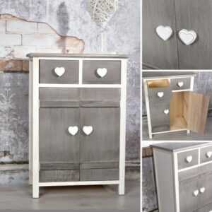 Anrichte Schrank Sideboard Kommode Highboard Beistellschrank weiß grau Shabby