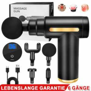 Mini Massagepistole Elektrisches Masage Gun Percussion Muscle Mit 4 Masageköpfe