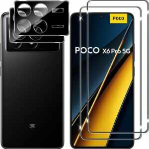 2X Schutzglas ( Display + Kamera ) für Xiaomi POCO X6 Pro 5G Panzerfolie Full 9H