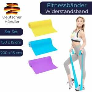 3er Set Fitnessbänder Sport Widerstandsband schlank Gummiband Gymnastikband Figu