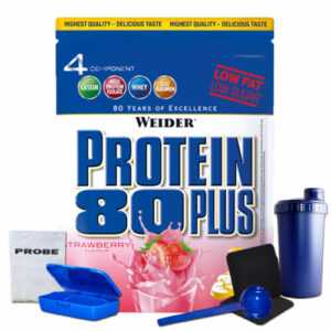 (46,98 EUR/kg) Weider Protein 80 Plus 500g Beutel Eiweiss Amino BCAA + Bonus