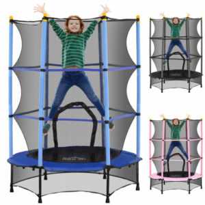 HOMCOM Kinder Trampolin Ø140 cm, Trampolin für Kinder 3-10 Jahre