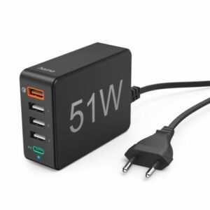 Hama Schnellladegerät Ladestation 5-fach (4x USB-A, 1x USB-C) 51W Quick Charge