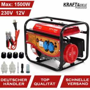 Notstromaggregat 4-Takt 1500 Watt Generator Benzin Stromerzeuger 3KM 12V KD110