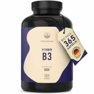 Vitamin B3 Kapseln - 1 Jahres Vorrat - Hochdosiert & Flushfree - TRUE NATURE®