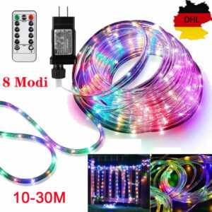 10m-30m LED Lichterschlauch Außen/Innen Lichtschlauch Lampe Lichterkette Party