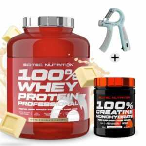 Protein 100% Whey 2350g  Scitec Nutrition Weiß Schoko +Creatin 300g+Handtrainer