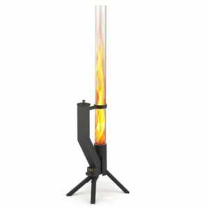 GARDENFLARE Feuerrohr Edelstahl Feuersäule Pelletfackel Gartenkamin Schwarz