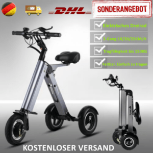 Elektroroller 3 Räder Elektromobil Faltbar 3-Gang Dreirad Ebike 10/20/25 KM/H DE