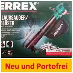 FERREX Akku Laubsauger Laubbläser Häcksler Schredder Fangsack 45 Liter