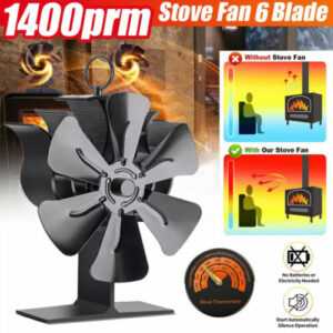 5-6 Blatt Heizlüfter Stromloser Kaminofen Ventilator Ofenventilator Stove Fan