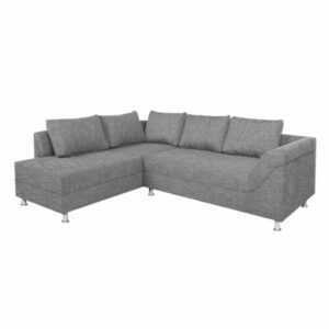 Ecksofa - grau - Bonell-Federkern - Webstoff Sofa Wohnlandschaft Couch