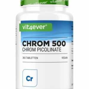 Chromium Picolinate 500 - 365 Tabletten á 500mcg Chrom / vegan Hochdosiert