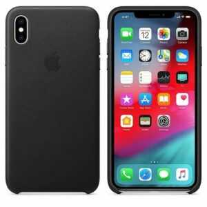 Original Apple iPhone XS MAX Leder Schutzhülle Case Cover MRWT2ZM/A Schwarz OVP