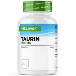 Taurin - 240 Kapseln - Hochdosiert á 750 mg - 99% Reinheit - Vegan