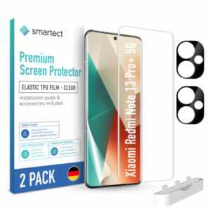 smartect TPU Schutzfolie Klar Xiaomi Redmi Note 13 Pro+ 5G, 2 x Front + 2 x Cam