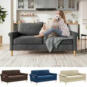 2-Sitzer Sofa Couch mit Armlehnen Doppelsofa Bequeme Modern Loveseat Sitzcouch