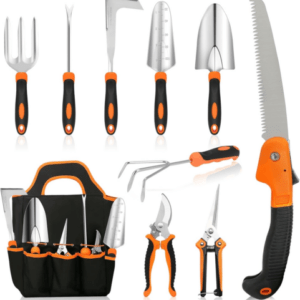 Gartenwerkzeug Set, 10 Stück Heavy Duty Gartengeräte Set, Gartenset Werkzeug Für