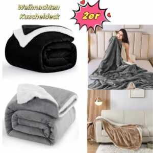 2er SET Kuscheldecke Wohndecken Doppel Dicke Sofadecke Couchdecke