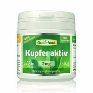 Kupfer aktiv, 2 mg, hochdosiert, 180 Tabletten – vegan