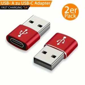 2 x USB A auf USB C Adapter Stecker USB C Ladekabel Adapter NEU