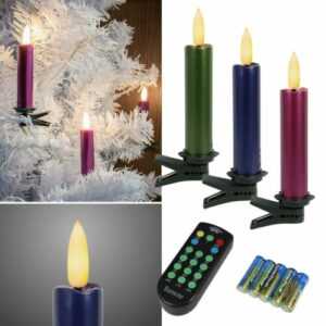 PREMIUM LED Christbaum-Kerzen mit Fernbedienung & TIMER dimmbar kabellos Set