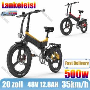 LANKELEISI 20 Zoll Elektrofahrrad Faltbar E-Bike 500W City e-Fahrrad 48V 12,8AH