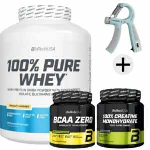 Protein 100% pure Whey 2270g BioTechUSA + EAA Zero 350 gr+Creatine 300 g+ BONUS