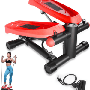 2-in-1 Mini Stepper mit Power Ropes, Leise Up-Down Stepper, LCD-Monitor, 150kg