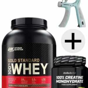 Optimum Nutrition100% Whey Protein Doppeltreich Schokolade 2270g + Kreatin 300gr