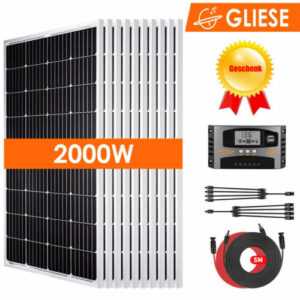 2000W Solar Set Solarpanel 12V Solarmodul Solaranlage Inselanlage Garten Camping