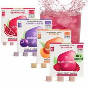 waterdrop® Microdrink Set | 48 Waterdrop Drops Würfel  4 fruchtige Sorten |