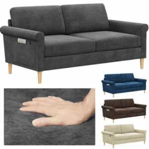 2​-Sitzer Sofa Bequeme Stoff Loveseat Gepolsterte Couch Loungesofa Doppelsofa