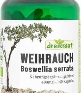 Weihrauch-Kapseln BIO, 140 Stück, 400mg, hochdosiert, Boswellia Serrata, 1600mg