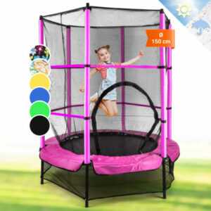 Kinder Trampolin Gartentrampolin Jumping Fitness Trampolin Pink Outdoor 140cm