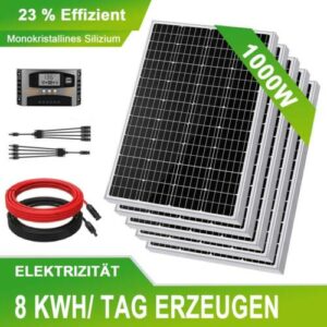 200W 400W 1000W Solarmodul Set Solarpanel 12V Solaranlage Inselanlage Wohnmobil