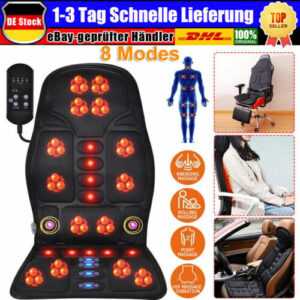 Rückenmassagegerät Massagesitzauflage Shiatsu Massageauflage Wärmefunktion NEU