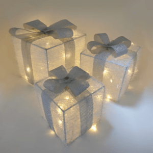 Set Von 3 Weihnacht Lich Beleuchteten Geschenk Boxen, LED Leuchten Geschenk Box