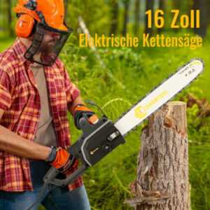 16 Zoll Elektro Kettensäge 40cm Kabel Motorsäge 220V Elektrische Baumsäge 1600W