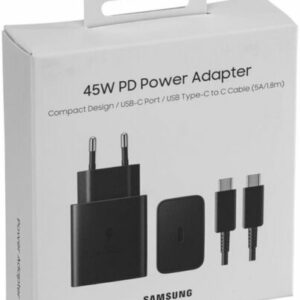 Samsung Schnellladegerät 45W mit USB-C-Ladekabel 1m schwarz