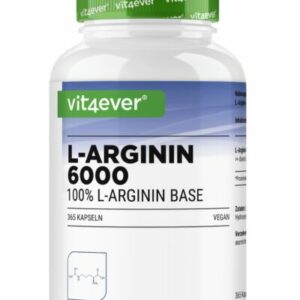 Arginin Base 365 Kapseln - 6000mg - Hochdosiert Aminosäure - Muskelaufbau Vegan